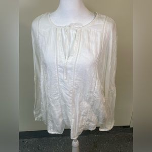 Rails White Long Sleeve Boho Peasant Top Blouse Size Large New With Tags NWT